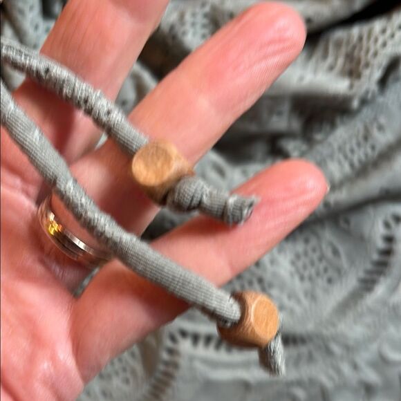 Brown Ribbed Sweater and Green Lace crop Top - Picture 4 of 12